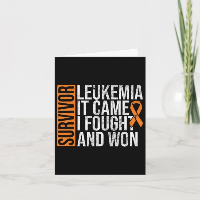 Leukaemia Came Fought Won Leukaemia Awareness Canc Card (Front)