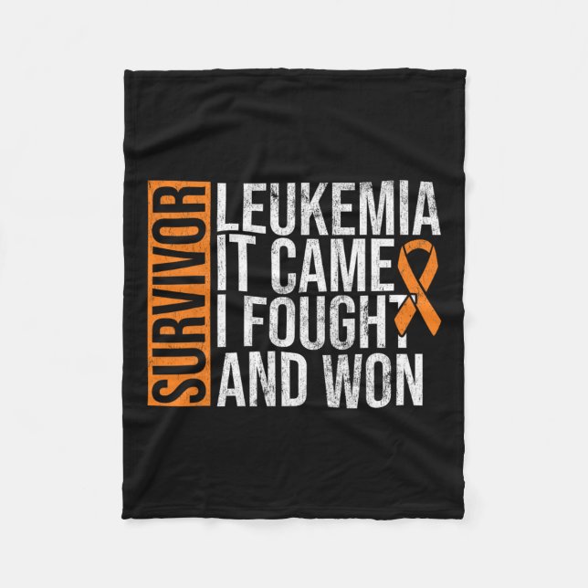 Leukaemia Came Fought Won Leukaemia Awareness Canc Fleece Blanket (Front)