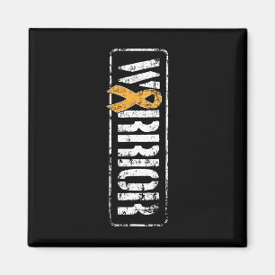 Leukaemia Cancer Awareness - Military Warrior Ribb Magnet