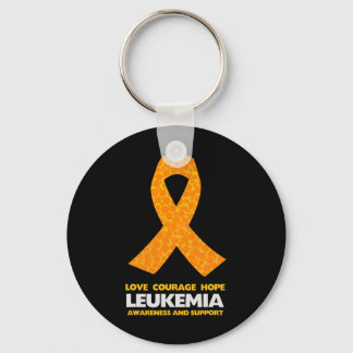 Leukaemia Cancer Awareness Orange Ribbon Key Ring