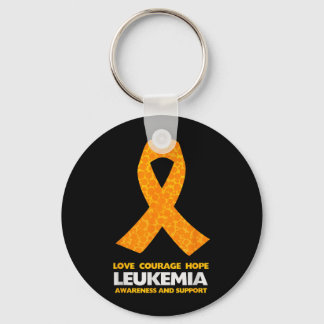 Leukaemia Cancer Awareness Orange Ribbon Key Ring