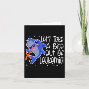 Leukaemia Cancer Awareness Orange Ribbon Shark Chi Card