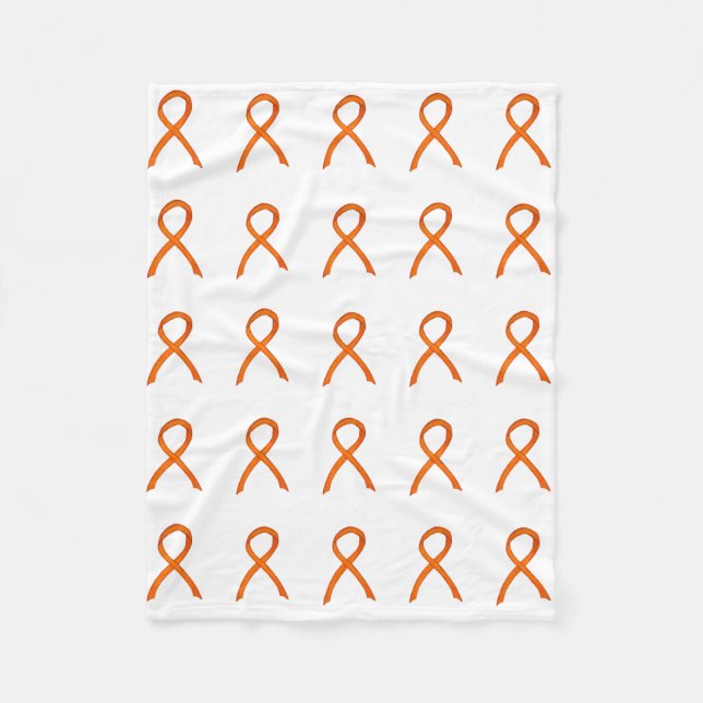Leukaemia Cancer Awareness Ribbon Fleece Blankets (Front)