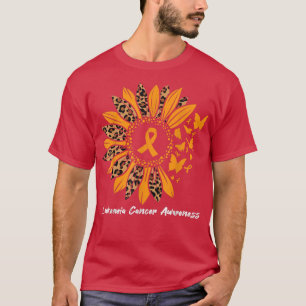 Leukaemia Cancer Awareness Sunflower Butterfly Fai T-Shirt