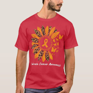 Leukaemia Cancer Awareness Sunflower Butterfly Fai T-Shirt