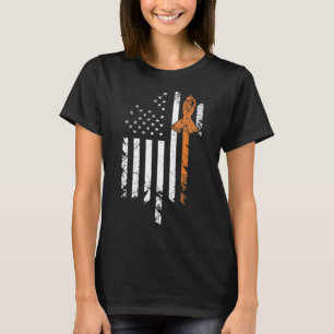 Leukaemia Cancer Awareness Vintage US American Fla T-Shirt