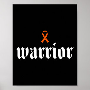 Leukaemia cancer awareness warrior orange ribbon poster