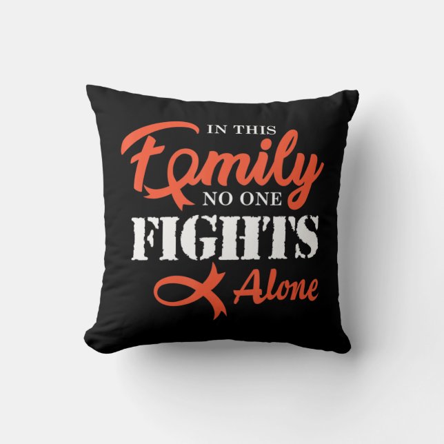 Leukaemia Cancer Fight Cancer Ribbon  Cushion (Front)
