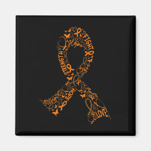 Leukaemia Cancer Fight Warrior Orange Ribbon Aware Magnet