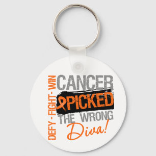 Leukaemia Cancer Picked The Wrong Diva Key Ring