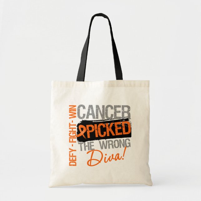 Leukaemia Cancer Picked The Wrong Diva Tote Bag (Front)