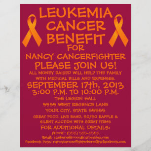 Leukaemia Cancer Ribbon Benefit Flyer