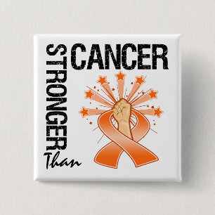 Leukaemia Cancer - Stronger Than Cancer 15 Cm Square Badge