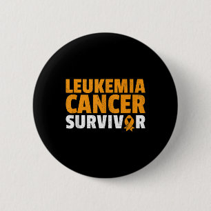 Leukaemia Cancer Survivor Orange Ribbon Awareness  6 Cm Round Badge