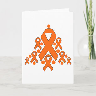 Leukaemia Christmas Ribbon Tree Holiday Card