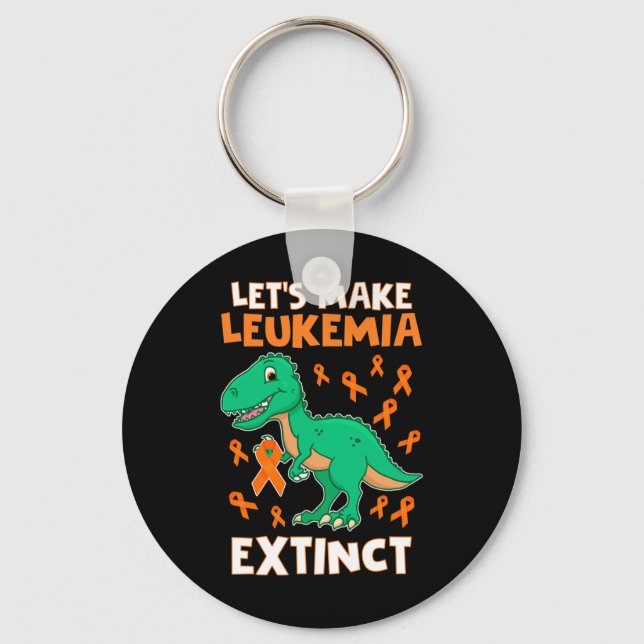 Leukaemia Dinosaur Orange Ribbon Haematologist Rep Key Ring (Front)