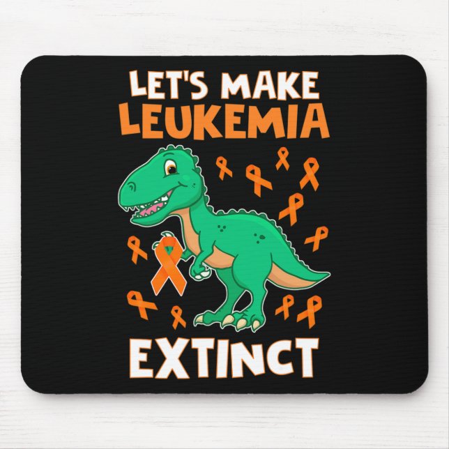 Leukaemia Dinosaur Orange Ribbon Haematologist Rep Mouse Pad (Front)