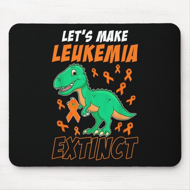 Leukaemia Dinosaur Orange Ribbon Haematologist Rep Mouse Pad (Front)