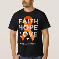 Leukaemia Faith Hope Love Orange Ribbon Leukaemia