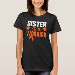 Leukaemia For Women Girls Sister Of A Warrior Rib T-Shirt