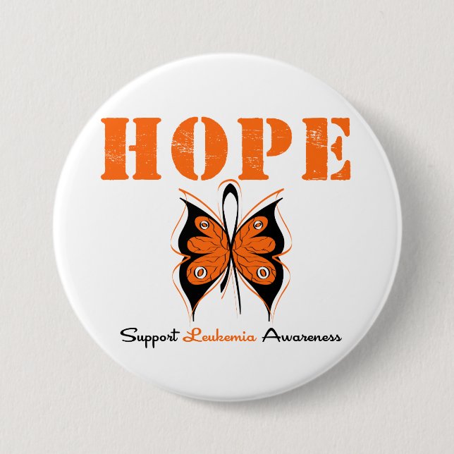Leukaemia Hope Butterfly 7.5 Cm Round Badge (Front)