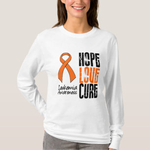 Leukaemia Hope Love Cure Ribbon T-Shirt