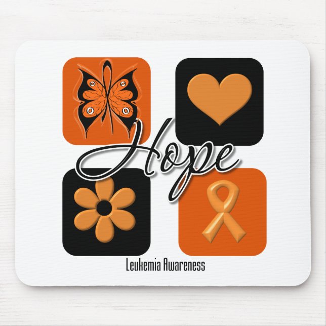Leukaemia Hope Love Inspire Awareness Mouse Pad (Front)