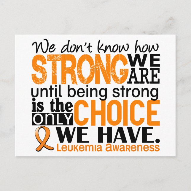 Leukaemia How Strong We Are Postcard (Front)