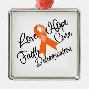 Leukaemia Love Hope Determination Metal Tree Decoration