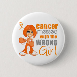 Leukaemia Messed With Wrong Girl.png 6 Cm Round Badge
