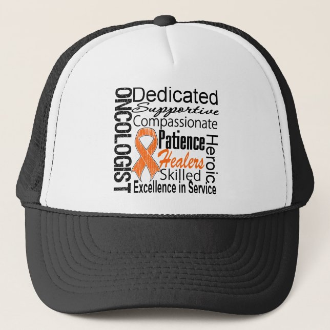Leukaemia Oncologist Collage Trucker Hat (Front)