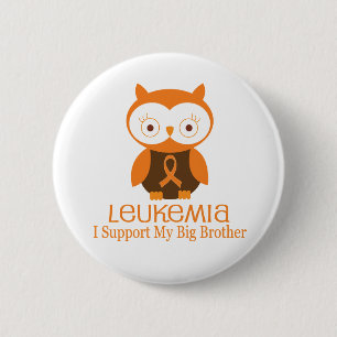 Leukaemia Orange Ribbon Button Big Brother