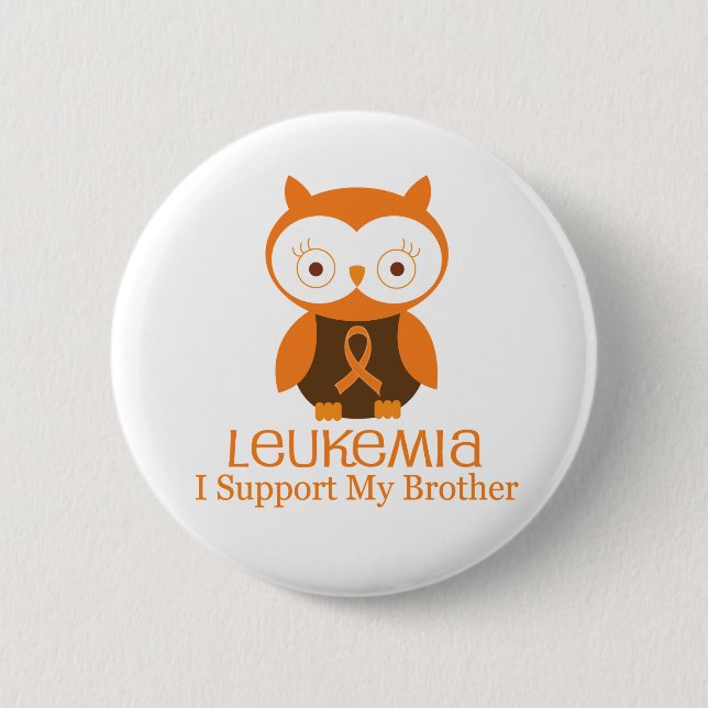 Leukaemia Orange Ribbon Button Brother (Front)