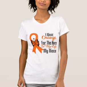Leukaemia Orange Ribbon Hero My Niece T-Shirt
