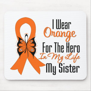 Leukaemia Orange Ribbon Hero My Sister Mouse Pad