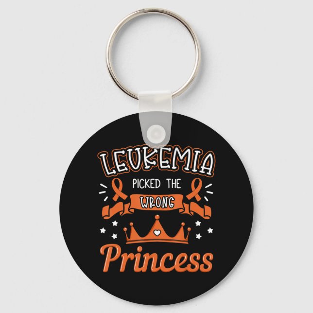 Leukaemia Picked The Wrong Princess Cancer Awarene Key Ring (Front)