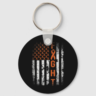 Leukaemia Ribbon Fight American Flag Leukaemia Awa Key Ring