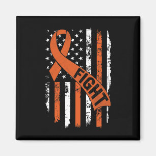 Leukaemia Ribbon Fight American Flag Leukaemia Awa Magnet