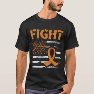 Leukaemia Ribbon Fight American Flag Leukaemia Awa T-Shirt