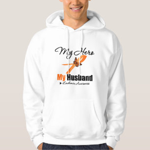 Leukaemia Ribbon My HERO My Husband Hoodie
