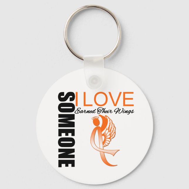 Leukaemia Someone I Love Earned Their Wings Key Ring (Front)
