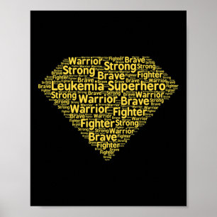 Leukaemia Superhero Childhood Cancer Awareness Poster