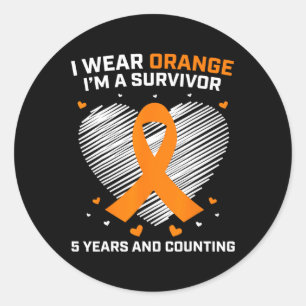 Leukaemia Survivor Gifts 5 Years Cancer Free Aware Classic Round Sticker