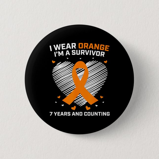 Leukaemia Survivor Gifts 7 Years Cancer Free Aware 6 Cm Round Badge (Front)