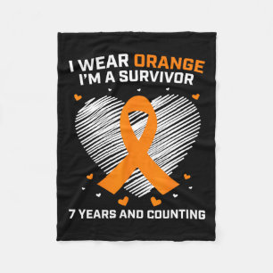 Leukaemia Survivor Gifts 7 Years Cancer Free Aware Fleece Blanket