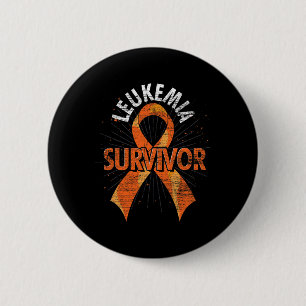 Leukaemia Survivor Orange Ribbon Cancer Leukaemia  6 Cm Round Badge