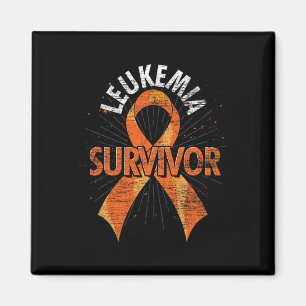 Leukaemia Survivor Orange Ribbon Cancer Leukaemia  Magnet