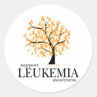 Leukaemia Tree Classic Round Sticker