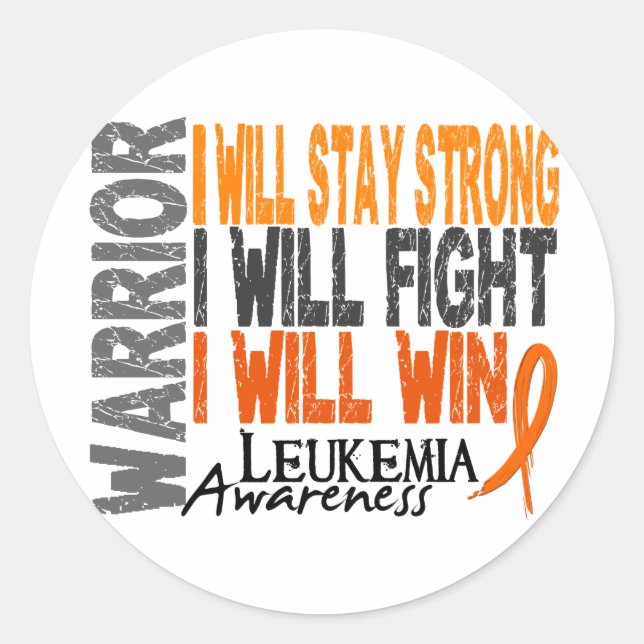 Leukaemia Warrior Classic Round Sticker (Front)