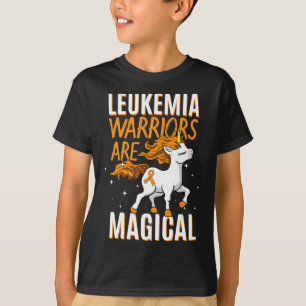 Leukaemia Warrior Magical Unicorn Orange Ribbon He T-Shirt